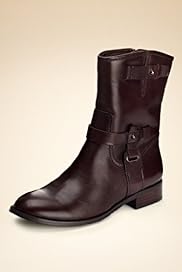 Autograph Leather Ankle High Harness Biker Boots
