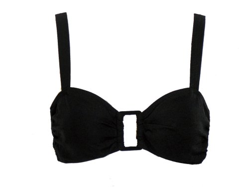 Body I.D. Black Bandeau Bikini Top w/ Square Details