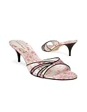 Quai D'Orsay Provencal Printed Satin and Leather Slide Shoes