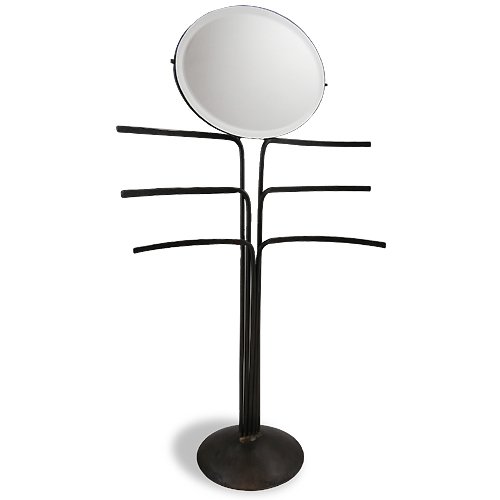 Iron Jewelry Tree Stand with Mirror, 18