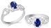 Oval Cut Sapphire Ring Sterling Silver