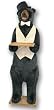 58" Huge Life-Size Plush Standing Black Bear in Butler Outfit Display