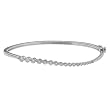 14K White Gold Diamond Bangle Bracelet - 1.00 Ct.
