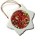 Beautiful Bright Orange Flowers - 3 Inch Snowflake Porcelain Ornament