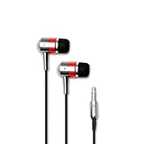 Hi Fi Noise Reducing Ear Buds For Kindle Fire iPad iPad 2 and Touchscreen Tablets Silver Red