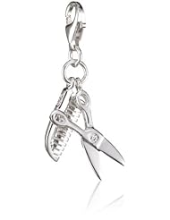 VINANI brand Germany 925 Sterling Silver Charm Pendant Hairdresser Comb and Scissors HKS