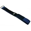 Sport Watch Band Leather Nylon Blue Black Hook & Loop
