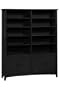 Hawthorne Double Bookcase With 2 Cabinets, 64"W, DISTRSSED BLACK