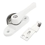 uxcell　クレセントサッシロック ウィンドウロック　金属素材　10.5 x 3x 3cm　シルバートーン　ホワイト