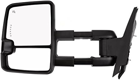 Nova Towing Mirrors Fit For 14-17 Chevy Silverado 1500 2500 3500 GMC Sierra Power Heated with Turn Signal Clearance Lamp Backup Lamp Manual Telescoping Chrome Housing