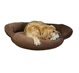 Caramel Velvet Microfiber Bolster Bed, 50 Diameter