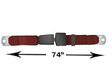 2-Point Lap Seat Belt, Maroon, 74 Inch Length, with End Release Button