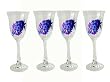 ArtisanStreet's Clear Crystal Cordial Glasses. Set of 4. Hand Painted in Floral Design. Signed