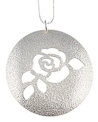 Zo� Chicco Rose Textured Disc Necklace - 18 Inches