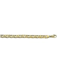 7mm 14k Fancy Hand Made Link Bracelet 8"
