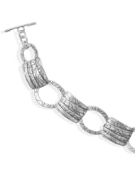 CleverSilvers 7" Oxidized Open Circle Toggle Bracelet