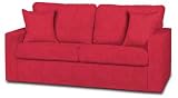 Mission Red Faux Leather Tux Sofa