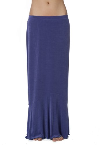 Ladies Maxi Skirt With Designer Drape Effect Amethyst Large