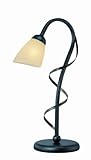 Lite Source LS-21570 Wavia Table Lamp, Brushed Antique Gold with Light Amber Glass Shade