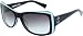 Tres Noir Shiny Black and Blue KABUKI GIRL Sunglasses w/ Smoke Fade Lens