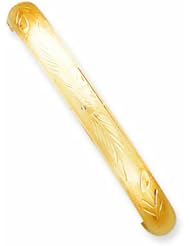 14K Gold 5/16 Florentine Engraved Hinged Bangle Bracelet