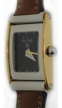 Alain Silberstein: Bolido Quartz Watch, BOQC2 (Stainless Steel Case / Black Dial/ Brown Leather Strap)