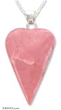 Rhodonite necklace, 'Heart of Femininity' 0.1 W 17.3 L