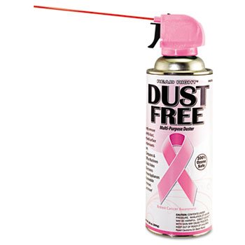 New-Read Right RR3750 - Pink Ribbon Compressed Gas Duster, Extension Wand, 10oz Cans, 6 per Pack - REARR3750