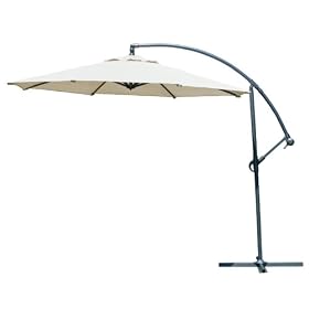 Coolaroo 10 Foot Round Cantilever Freestanding Patio Umbrella, Smoke