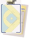 Baseball/Softball Dry Erase Coach Clipboards WHITE CLIPBOARD/BASEBALL GRAPHIC 10 X 16