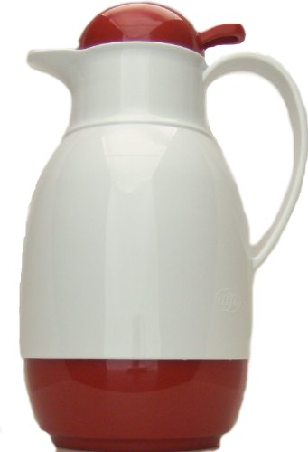 Alfi Sophie Thermal Carafe, White/Red, 33-Ounce