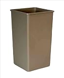 50 Gallon Square Rubbermaid Waste Receptacle - Beige