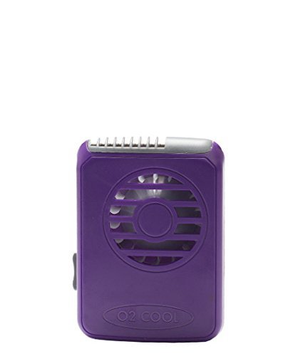 1 X Deluxe Necklace Fan By O2 Cool - Battery Operated - DARK PURPLE
