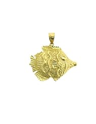 Dazzlers Solid 14 karats Gold Angelfish Charm Pendant available in three colors from jewelsberry (weights: 1.8 grams only)