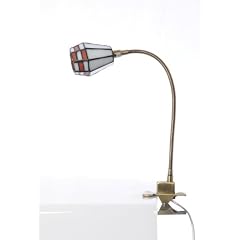 12V Halogen Echtglas-Tiffany Klemmleuchte "Carmela"