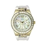 Guess Ladies Crystal-Accented White Strap Watch by GUESS?