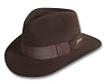 Indiana Jones Men's Water Repellent Wool Felt Fedora, Brown, Large