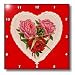Vintage Heart with Red and Pink Roses - 10x10 Wall Clock
