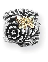 Two-Tone Floral Charm for 3mm Charm Bracelets