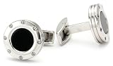 31eOtbG JKL. SL160  Mens Colibri Jewelry Daytona Polished Stainless Steel Black Onyx Cuff Links