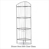 Corner Bakers Rack w/ Obscure Glass Shelves Finish: Espresso