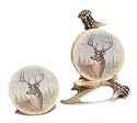 Set Of 4 Deer Coasters With Antler Holder For Rustic Lodge Cabin Look And Home Decor