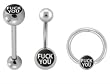 FUCK YOU TONGUE RINGS BRLGFU- STRAIGHT BARBELL