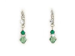 Green Swarovski Crystal Drop Earrings Fashion Jewelry