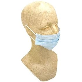 Disposable EARLOOP Face MASK PVC concealed nose piece minimizes x-ray reflection 4 Fold - (Box of 50)