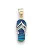 14k Two-Tone Dark Green Opal Flip-Flop and Diamond Pendant