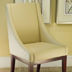 Sloping Creme Armchair - Leather - Grandin Road