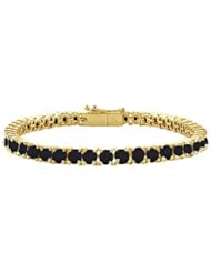 Black Diamond Prong-Set Tennis Bracelet 14K Yellow Gold 10.00 CT Diamonds