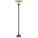Mission-Style Glass Torchiere Floor Lamp