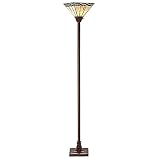 Mission-Style Glass Torchiere Floor Lamp